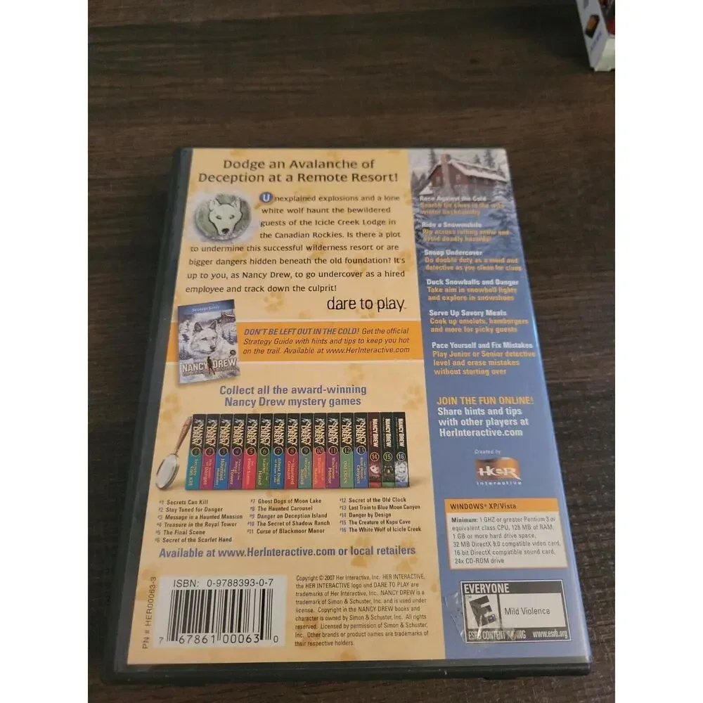 Nancy Drew: The White Wolf of Icicle Creek (PC, 2007) CIB